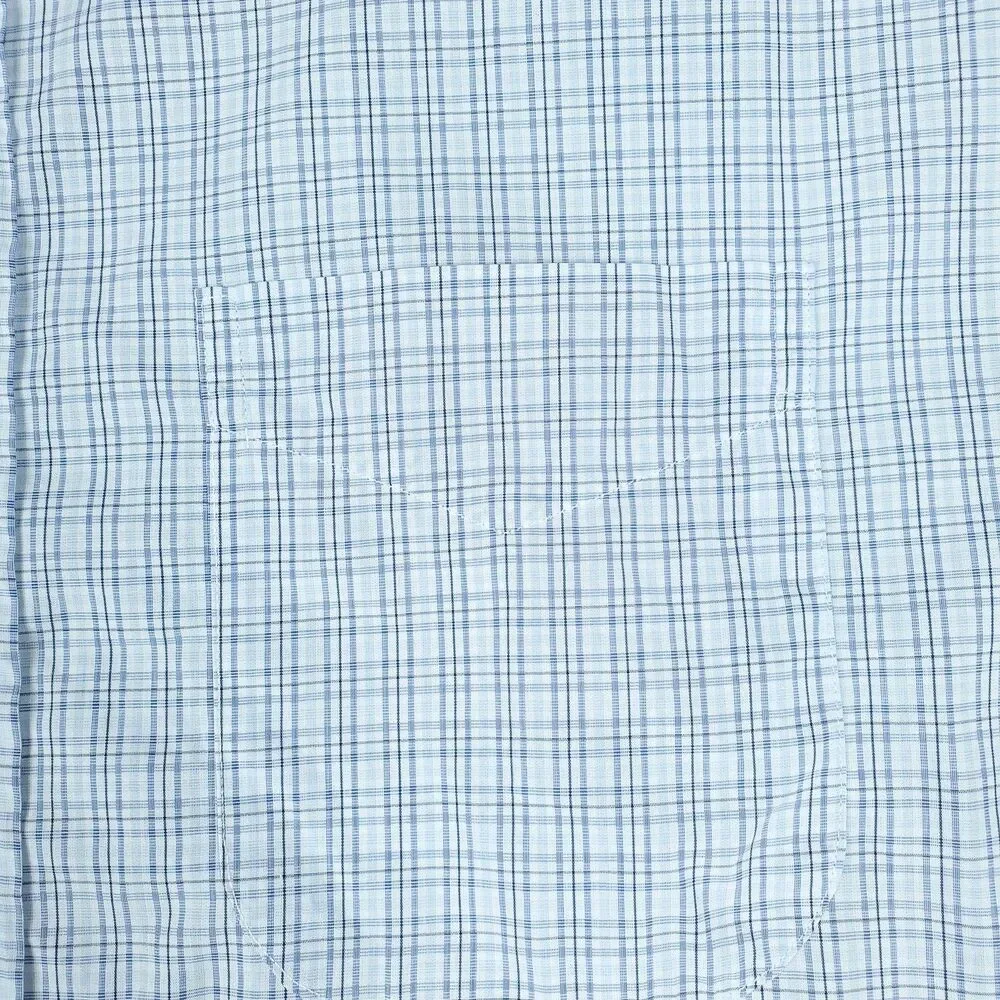 Gitman Bros Dress Shirt Mens 17 34/35 Blue Check Long Sleeve Made in USA
